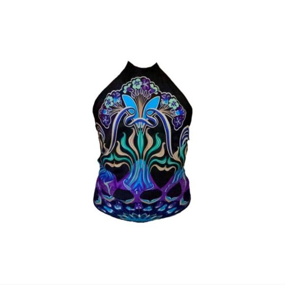 SOLD | Vintage Gucci Tom Ford Era Silk Bamboo Scarf Halter Top - Picture 5 of 5